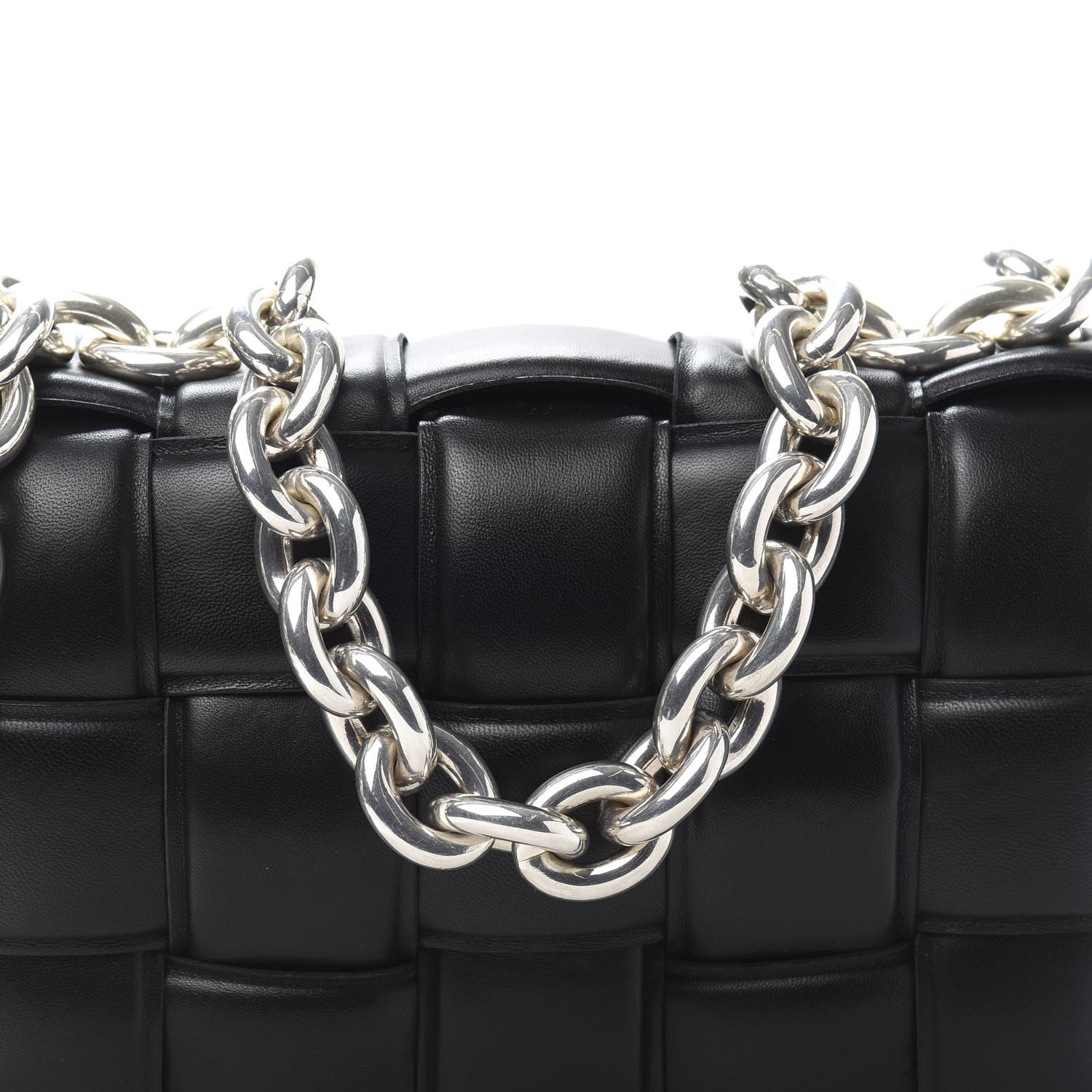 Bottega Veneta Lambskin Maxi Intreccio Padded Chain Cassette Crossbody Bag Black 9 of 9