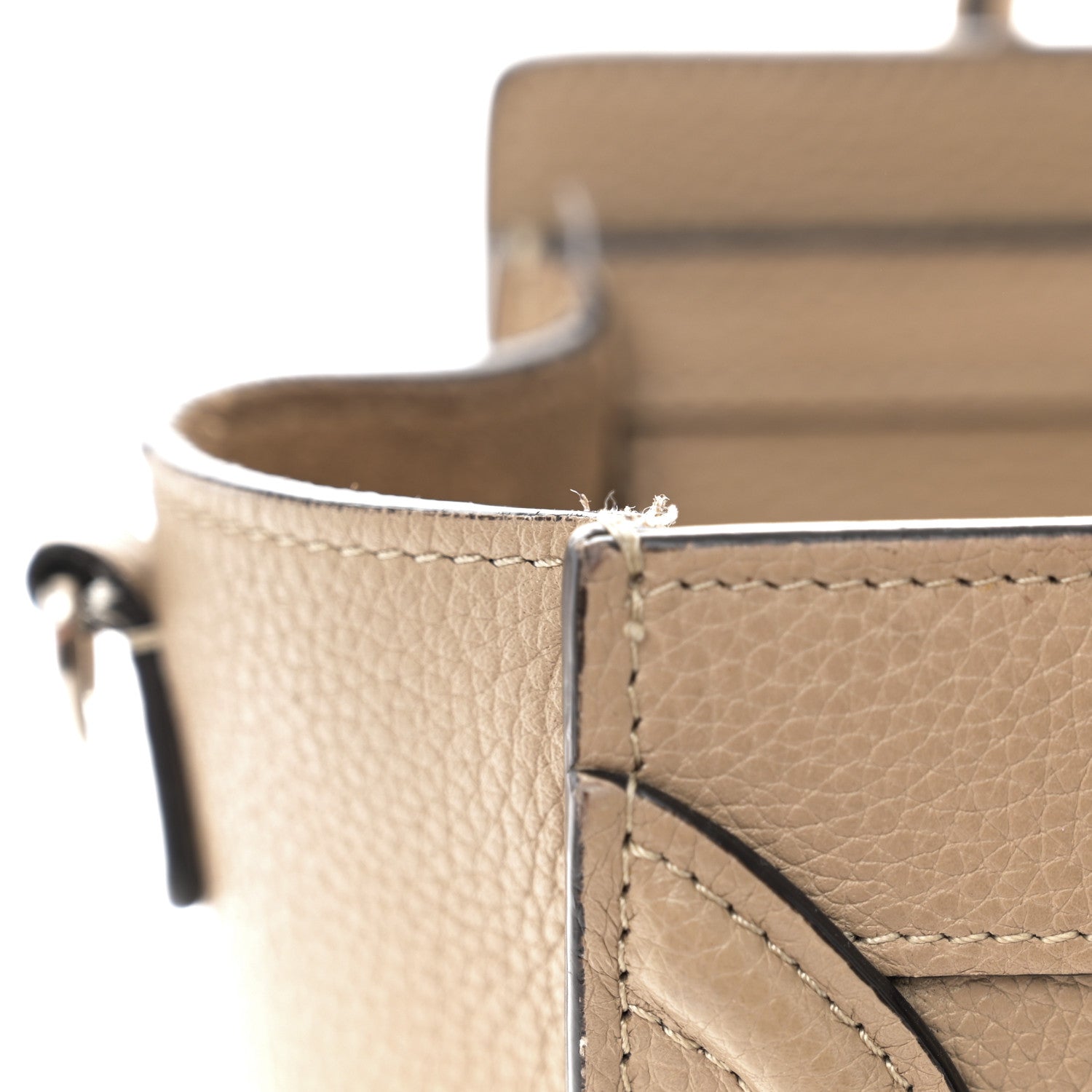 Celine Drummed Calfskin Nano Luggage Dune 15 of 16