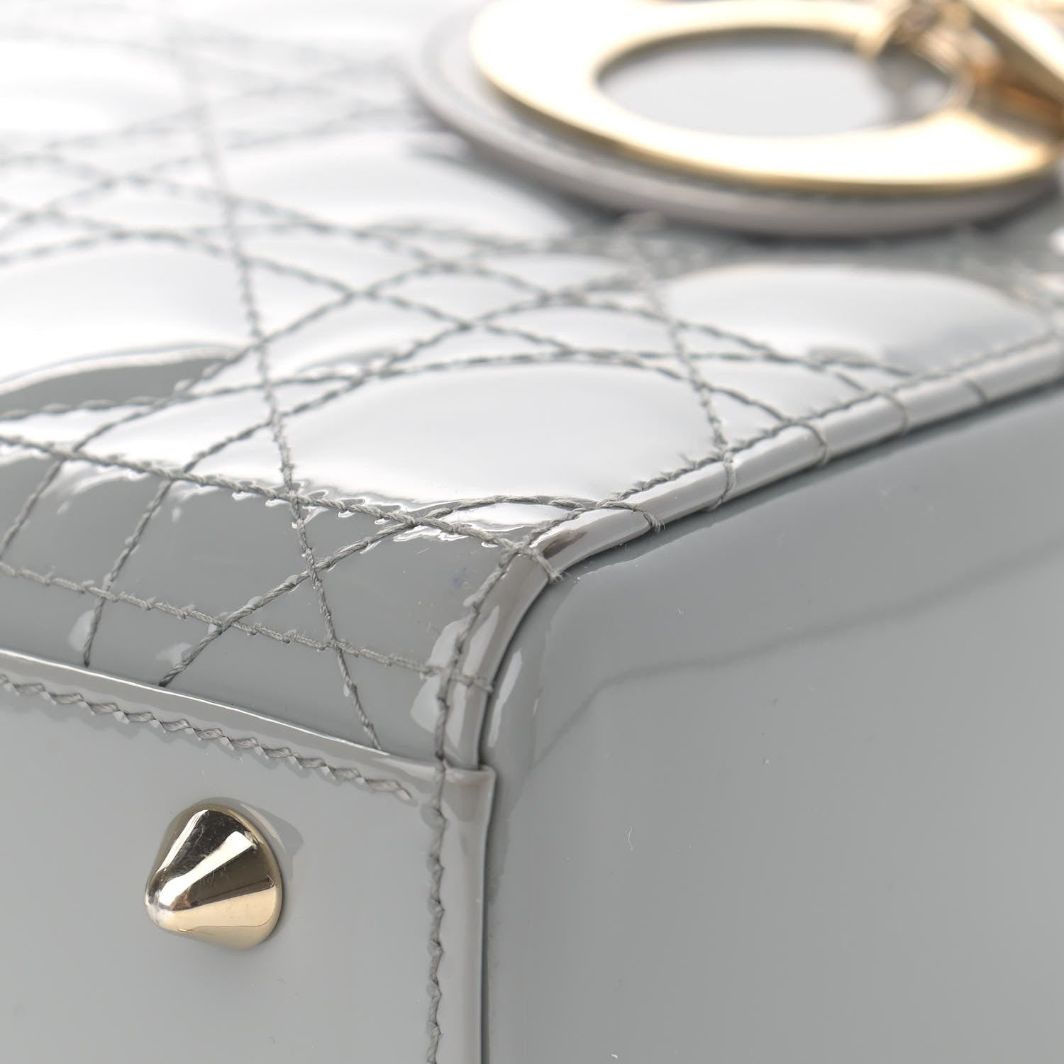 Christian Dior Patent Cannage Small Lady Dior Grey 11 of 18