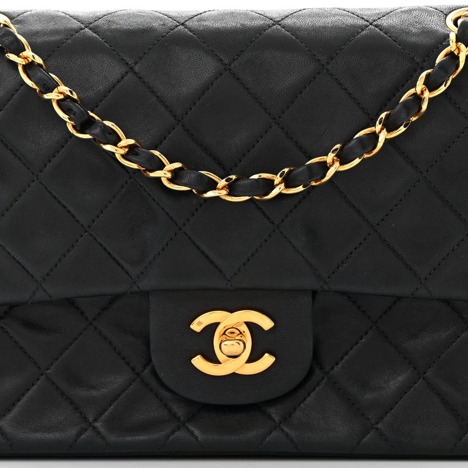Chanel Lambskin Quilted Medium Double Flap Black 9 of 13