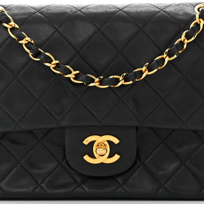 Chanel Lambskin Quilted Medium Double Flap Black 9 of 13