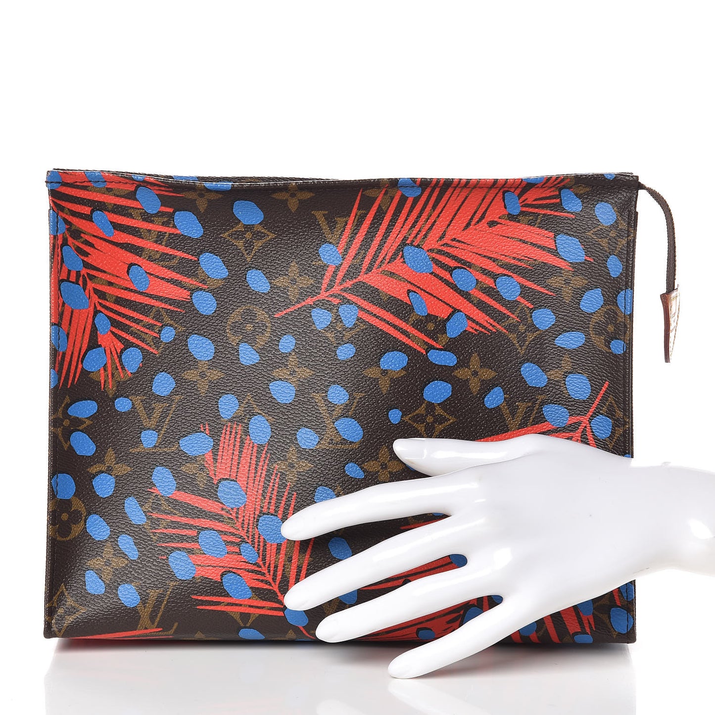 Monogram Jungle Dots Toiletry Pouch 26 Coquelicot Denim