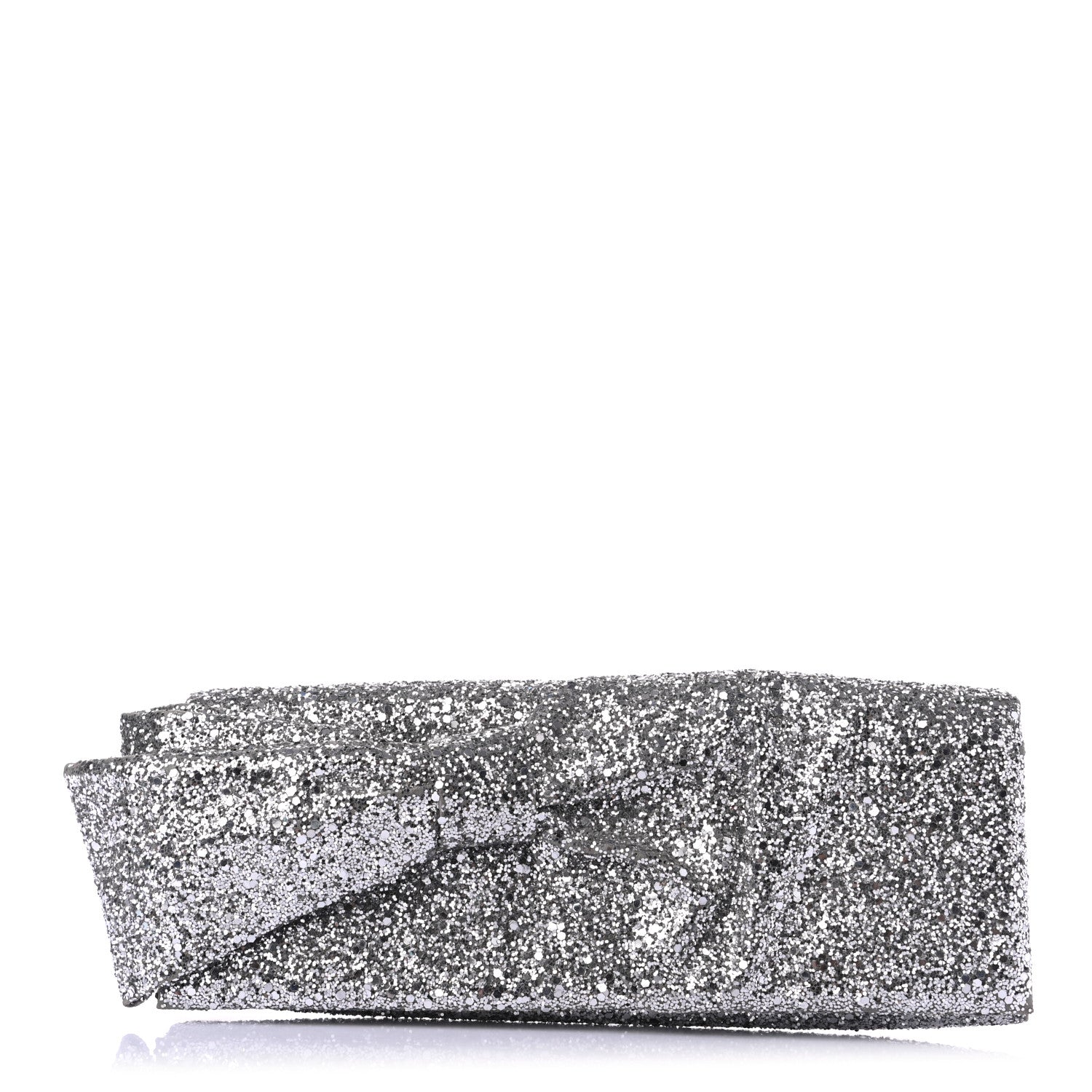 Christian Louboutin Glitter Fabric Aionoeud Bow Clutch Silver 1 of 6