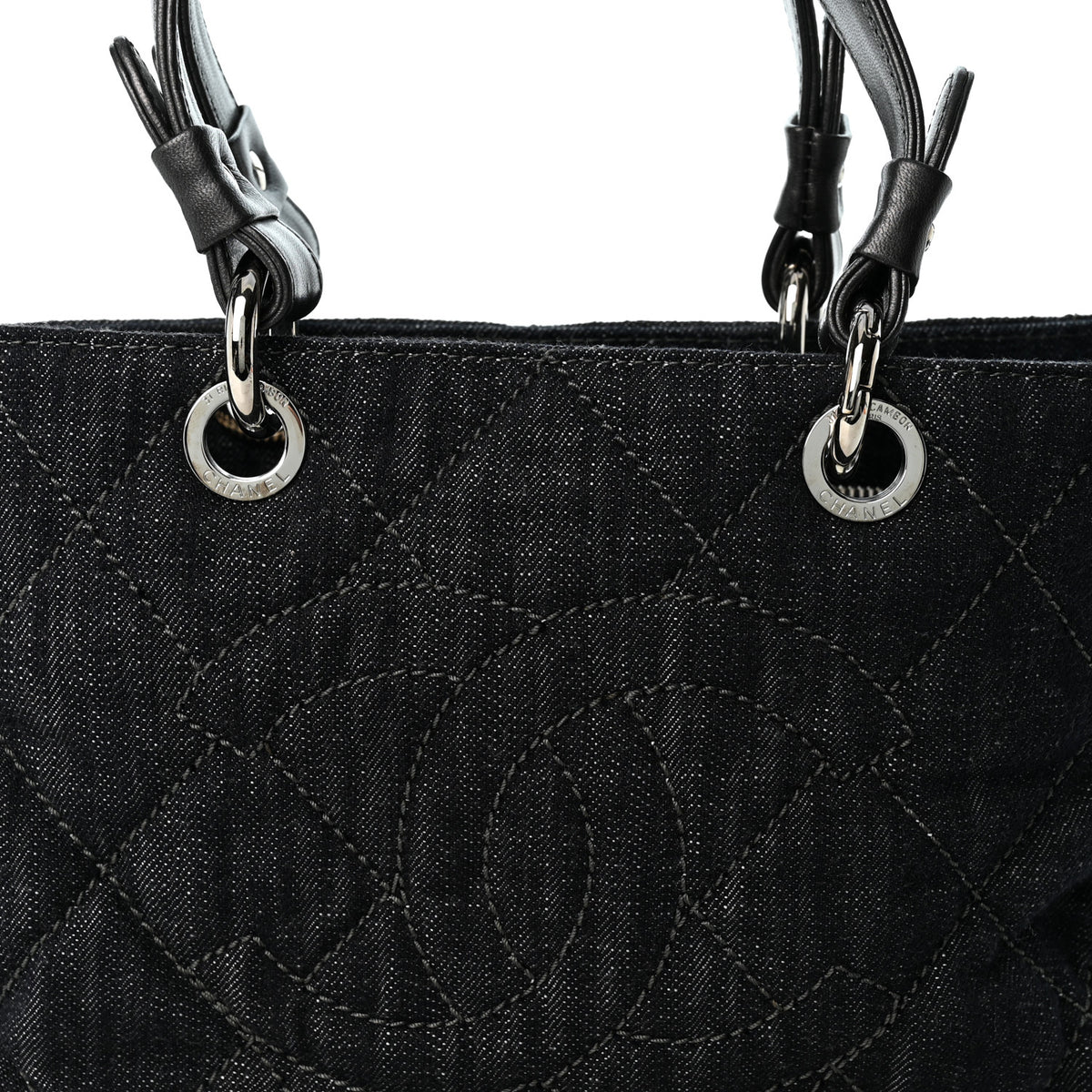 Chanel Denim Quilted Timeless Tote Dark Blue 9 of 11