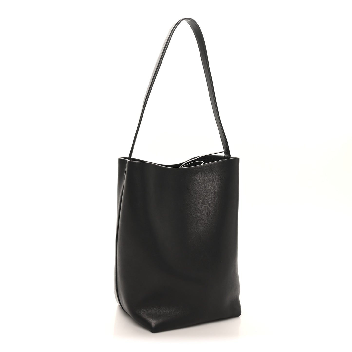 Polished Saddle Calfskin Medium N/S Park Tote Black