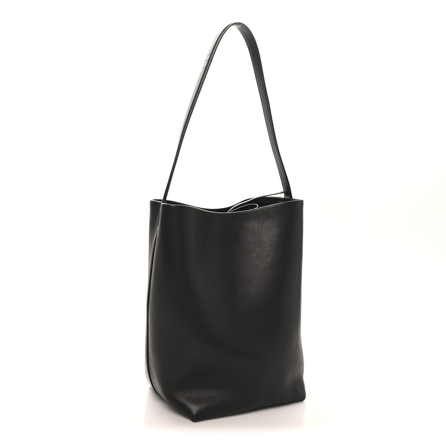 The Row Polished Saddle Calfskin Medium N/S Park Tote Black 2 of 8