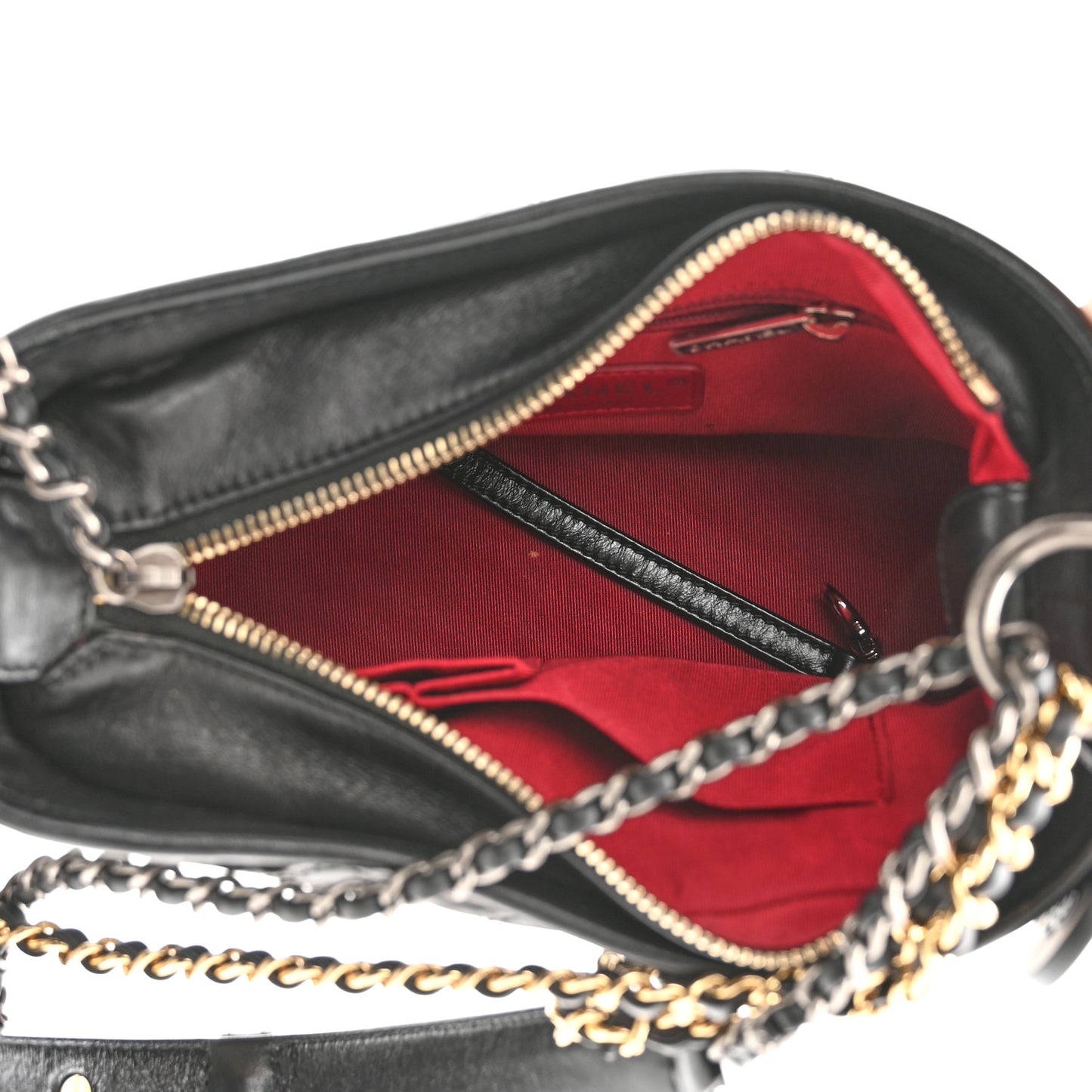 Aged Calfskin Quilted Small Gabrielle Hobo Black