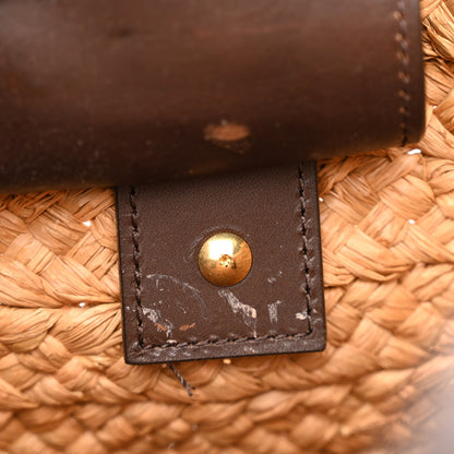 Saint Laurent Raffia Calfskin Small Panier Tote Naturale Nut 7 of 11