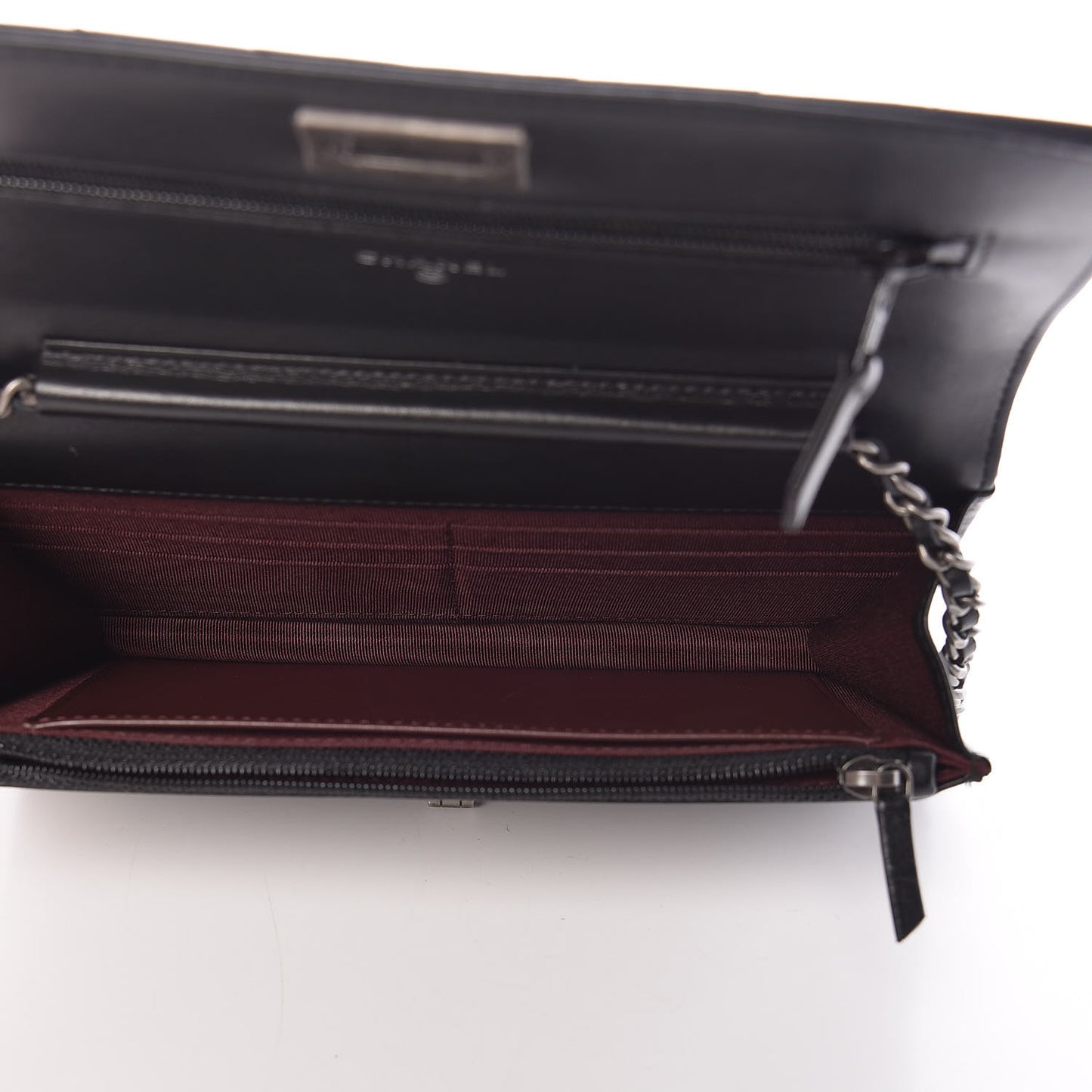 Aged Calfskin Chevron Quilted Reissue Wallet On Chain WOC Black