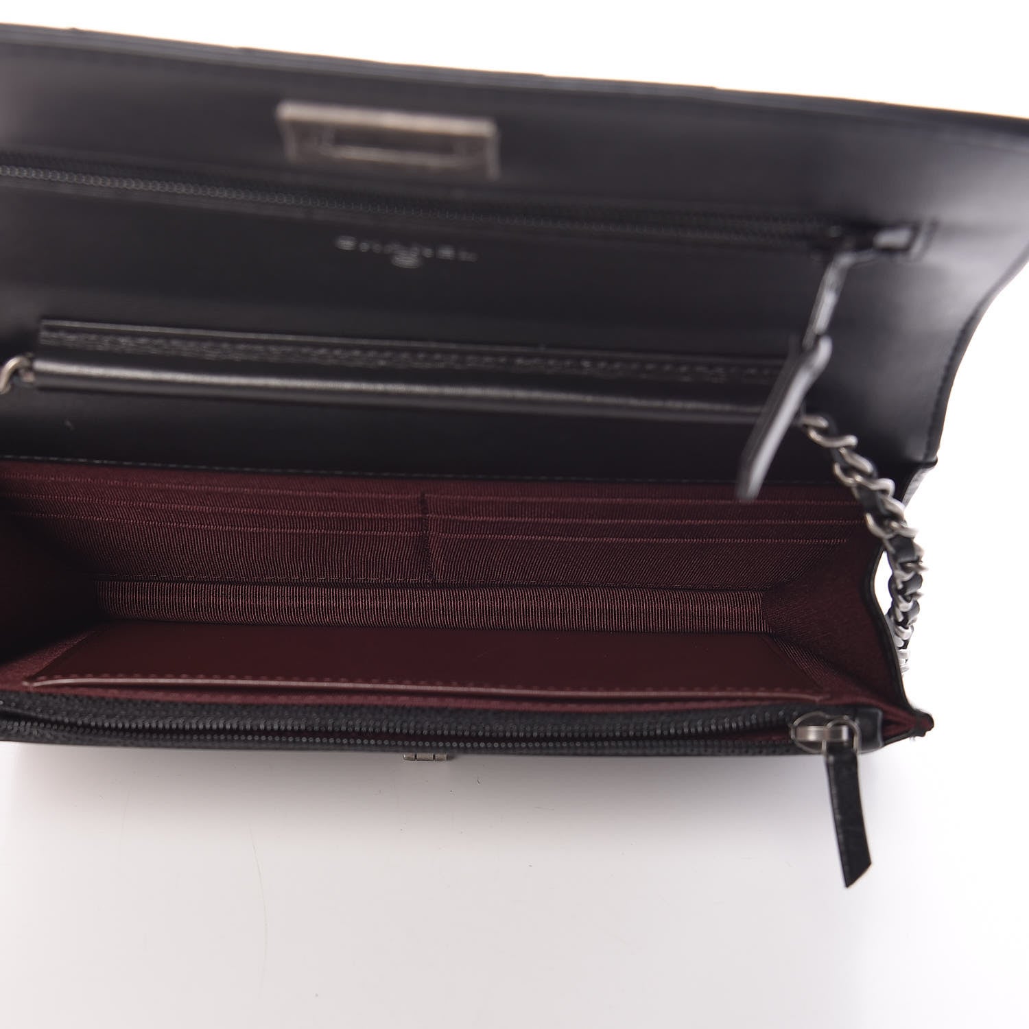 Chanel Aged Calfskin Chevron Quilted Reissue Wallet On Chain WOC Black 5 of 12