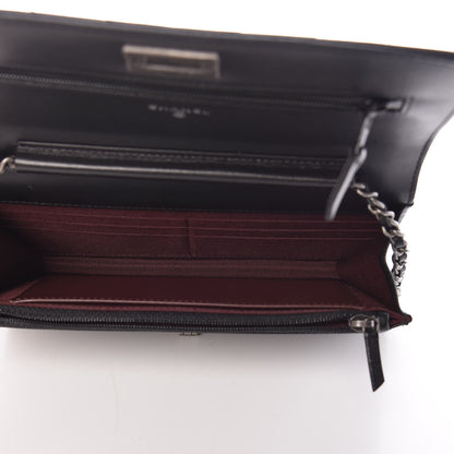 Chanel Aged Calfskin Chevron Quilted Reissue Wallet On Chain WOC Black 5 of 12