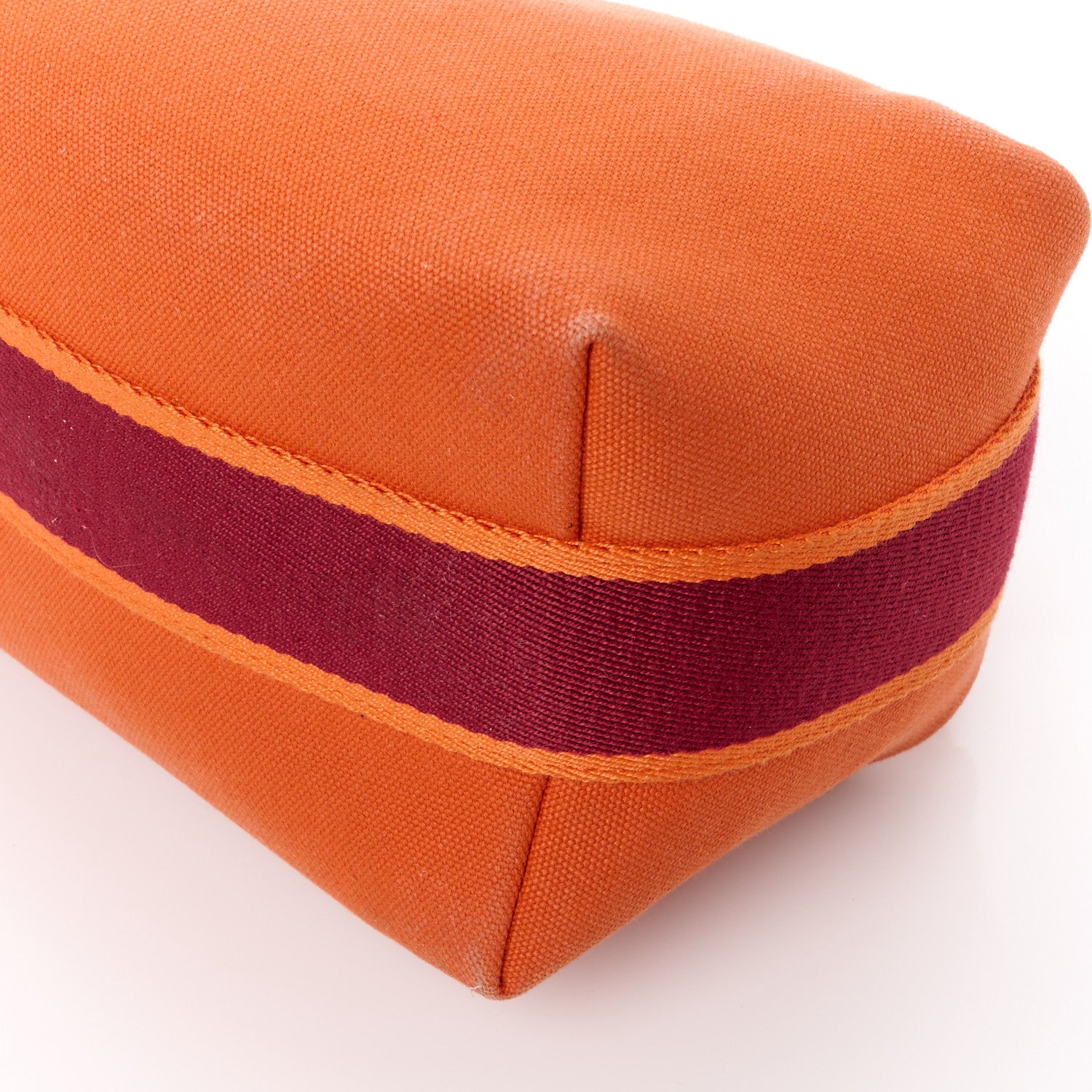 Hermes Canvas Small Bride-A-Brac Pouch Orange Burgundy 9 of 11