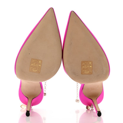 Jimmy Choo Satin Crystal Saeda 100 Pumps 37.5 Fuchsia 5 of 8