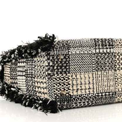 Christian Dior Tweed Fringe Medium Lady Dior White Black 9 of 10