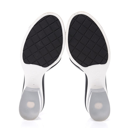 Chanel PVC Lambskin Logo Mules 40 Black 5 of 9