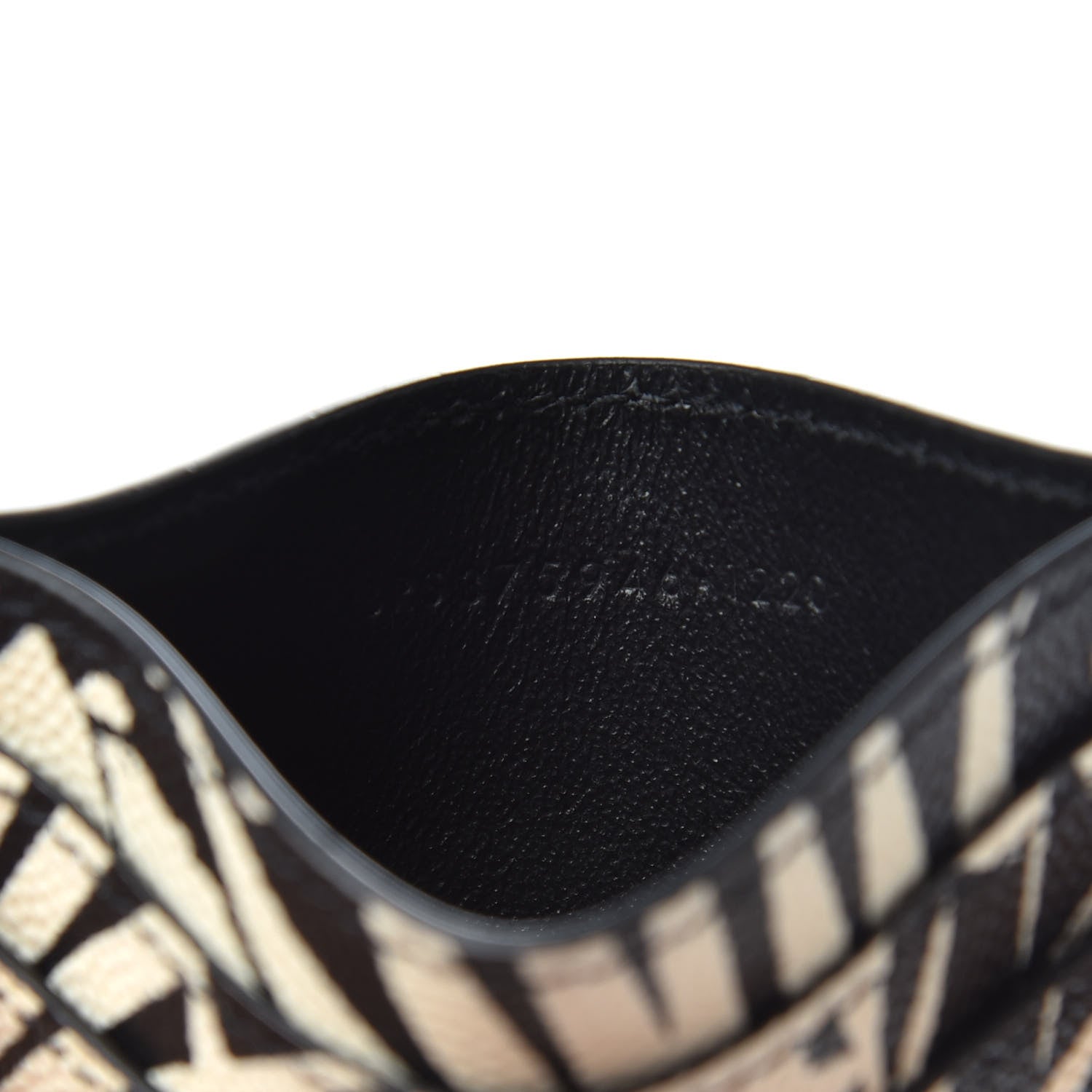 Saint Laurent Grain De Poudre Palm Tree Card Case Black Off White 7 of 7