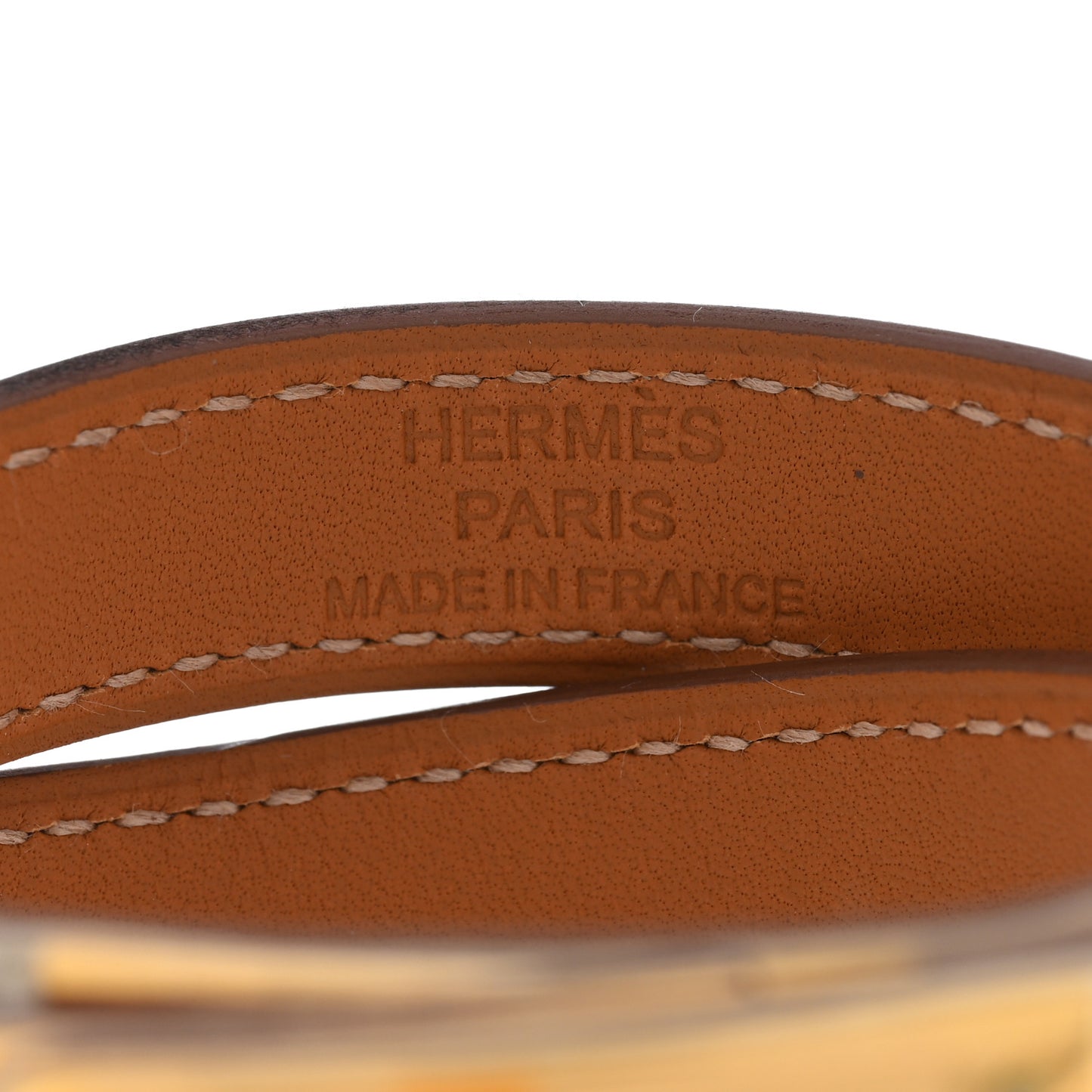 Epsom Kelly Double Tour Bracelet T2 Craie