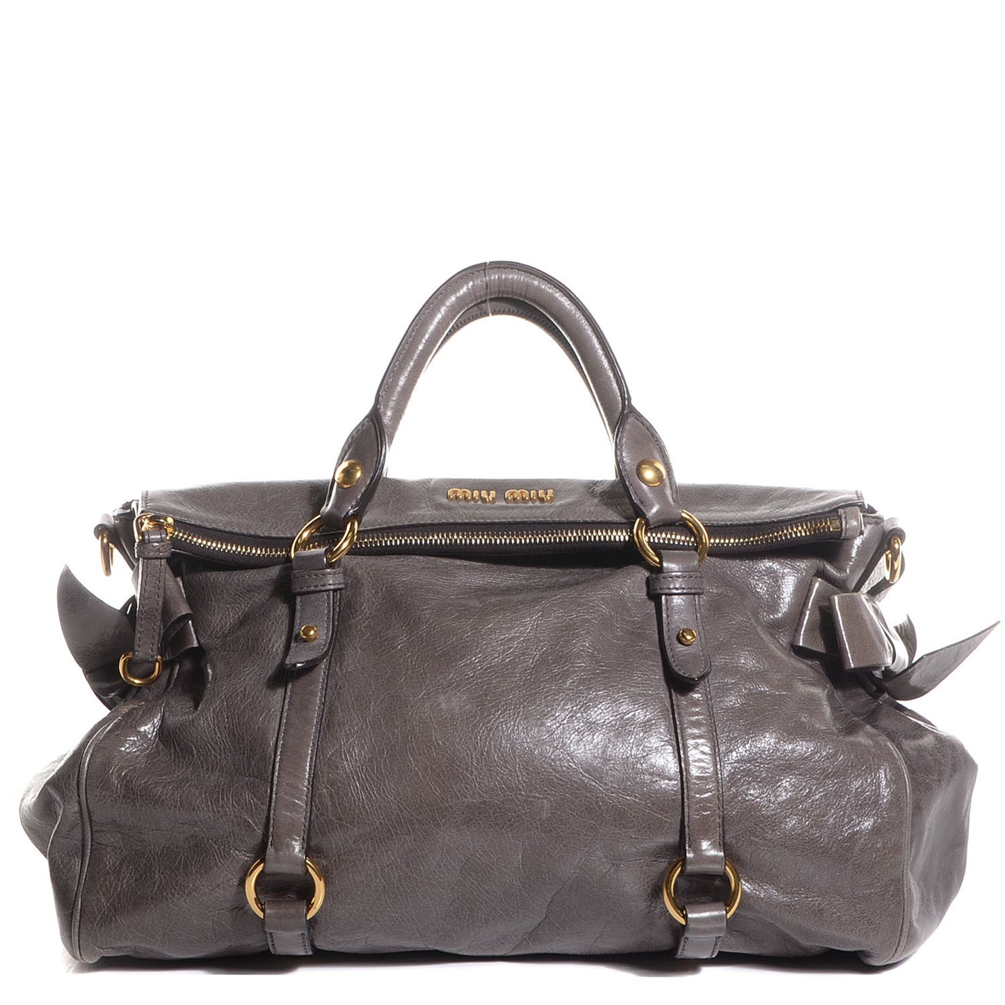 Vitello Lux Medium Bow Bag Fumo