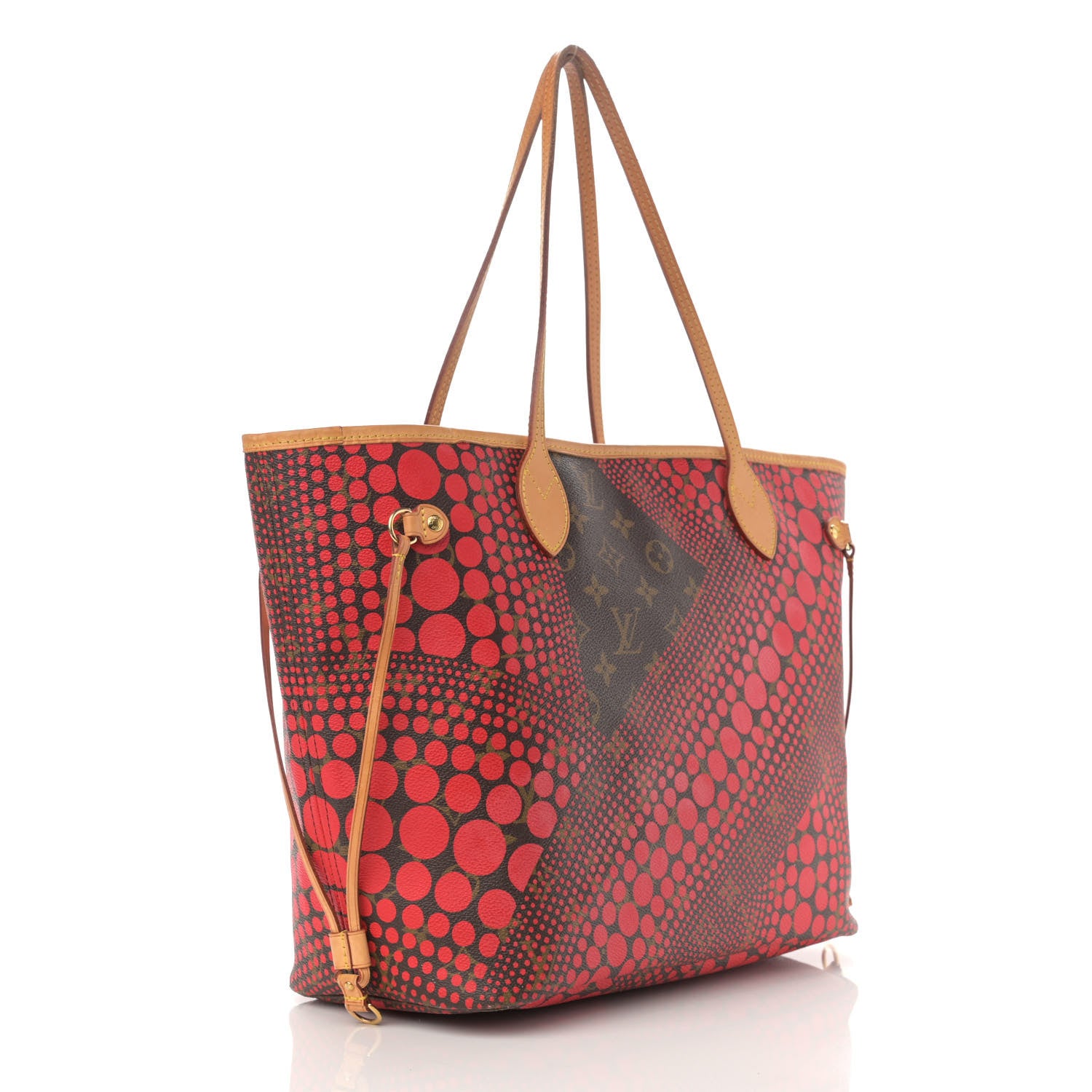 Louis Vuitton Monogram Kusama Waves Neverfull MM Red 3 of 12