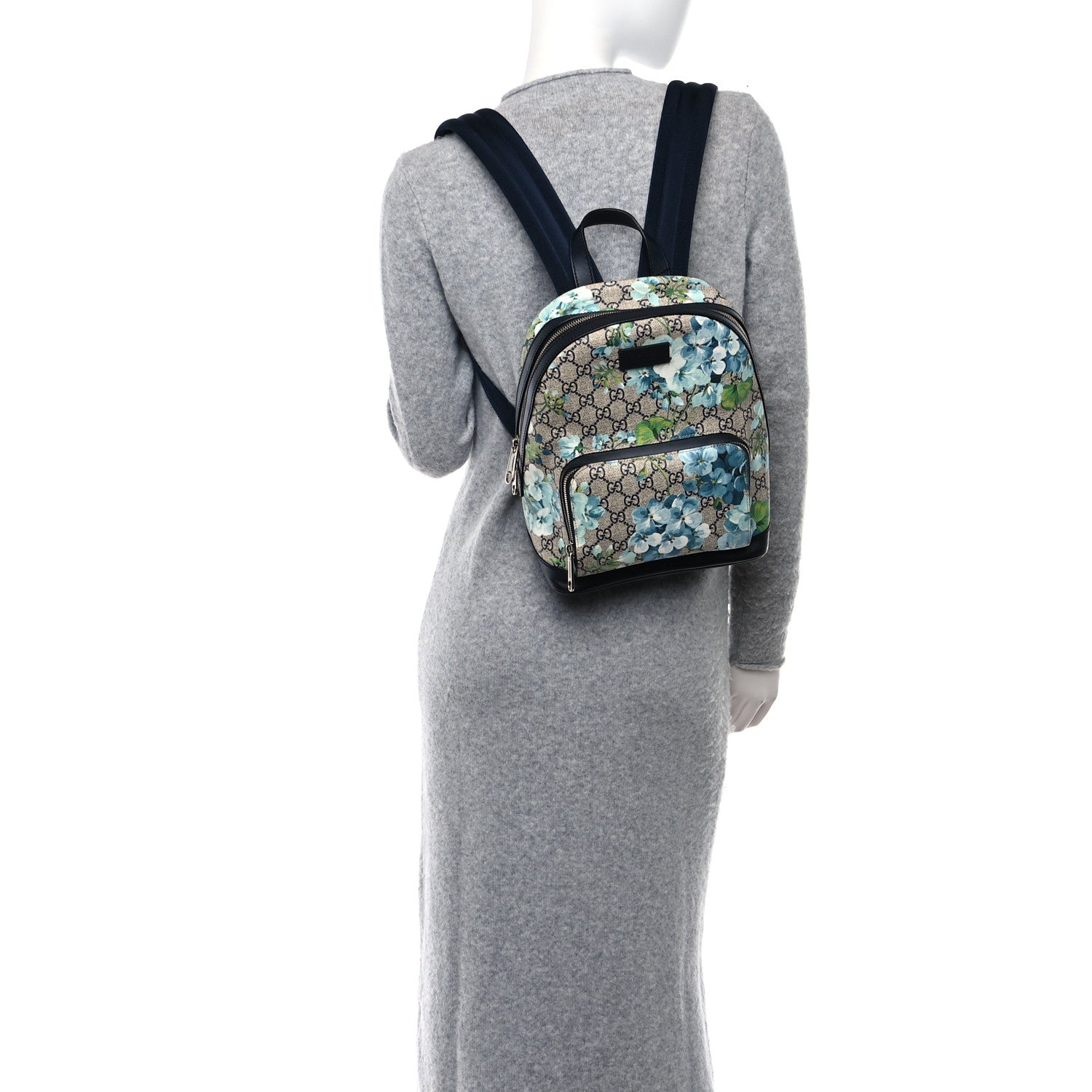 Gucci GG Supreme Monogram Blooms Small Day Backpack Blue 2 of 9