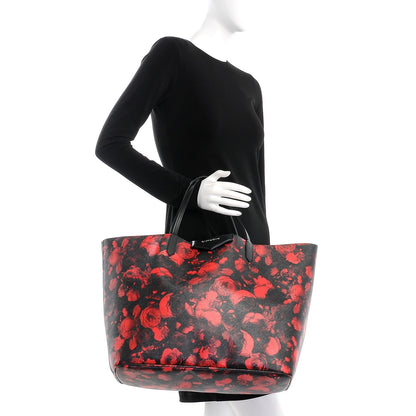 Givenchy Textured Coated Canvas Floral Print Large Antigona Tote Black Red 2 of 9