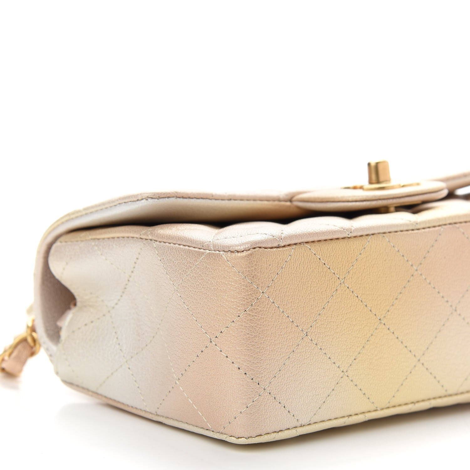 Chanel Metallic Goatskin Quilted Mini Rectangular Flap Gold 8 of 9