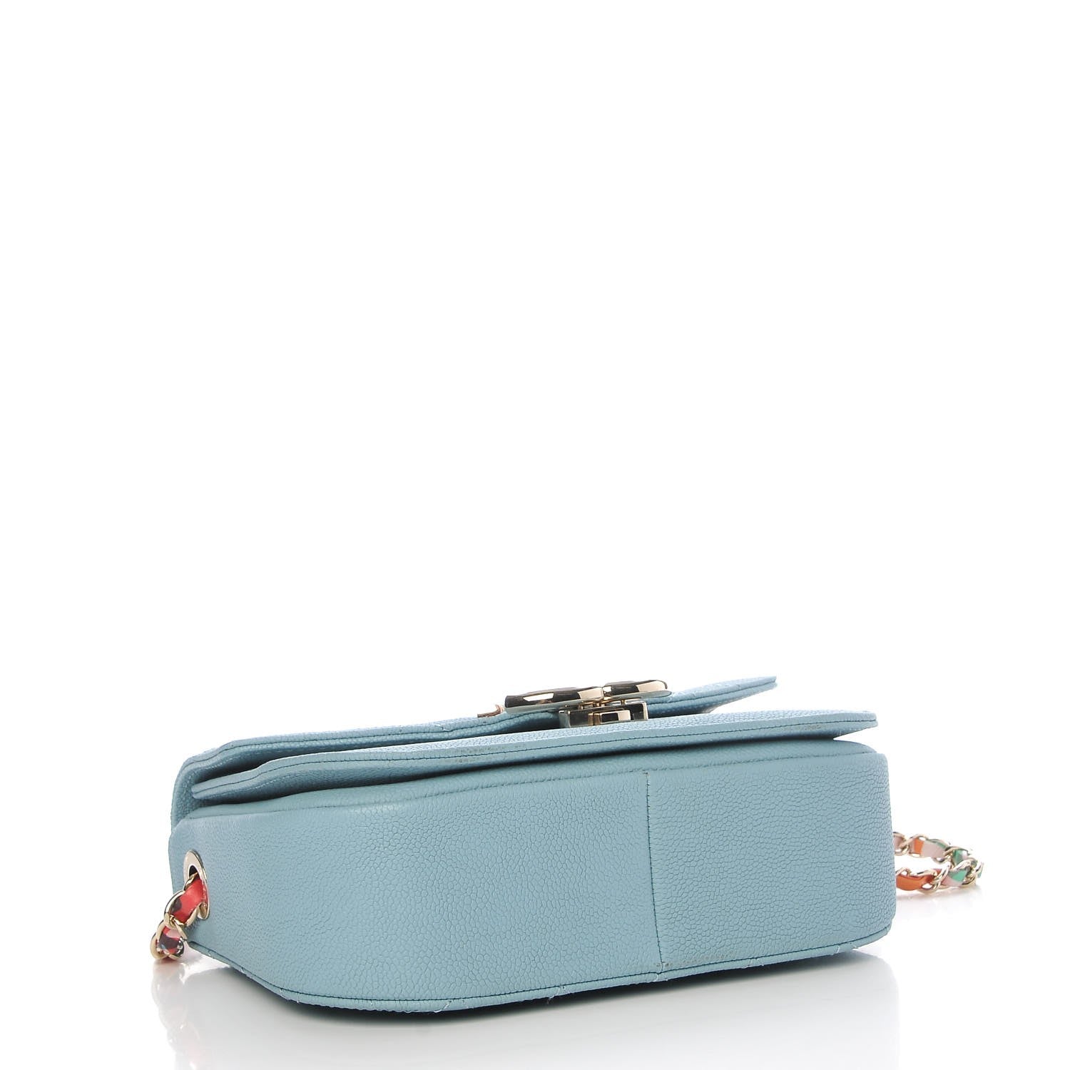 Chanel Grained Calfskin Quilted Small Cuba Top Handle Flap Blue 4 of 9