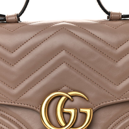 Gucci Calfskin Matelasse Small GG Marmont Top Handle Shoulder Bag Porcelain Rose 8 of 13