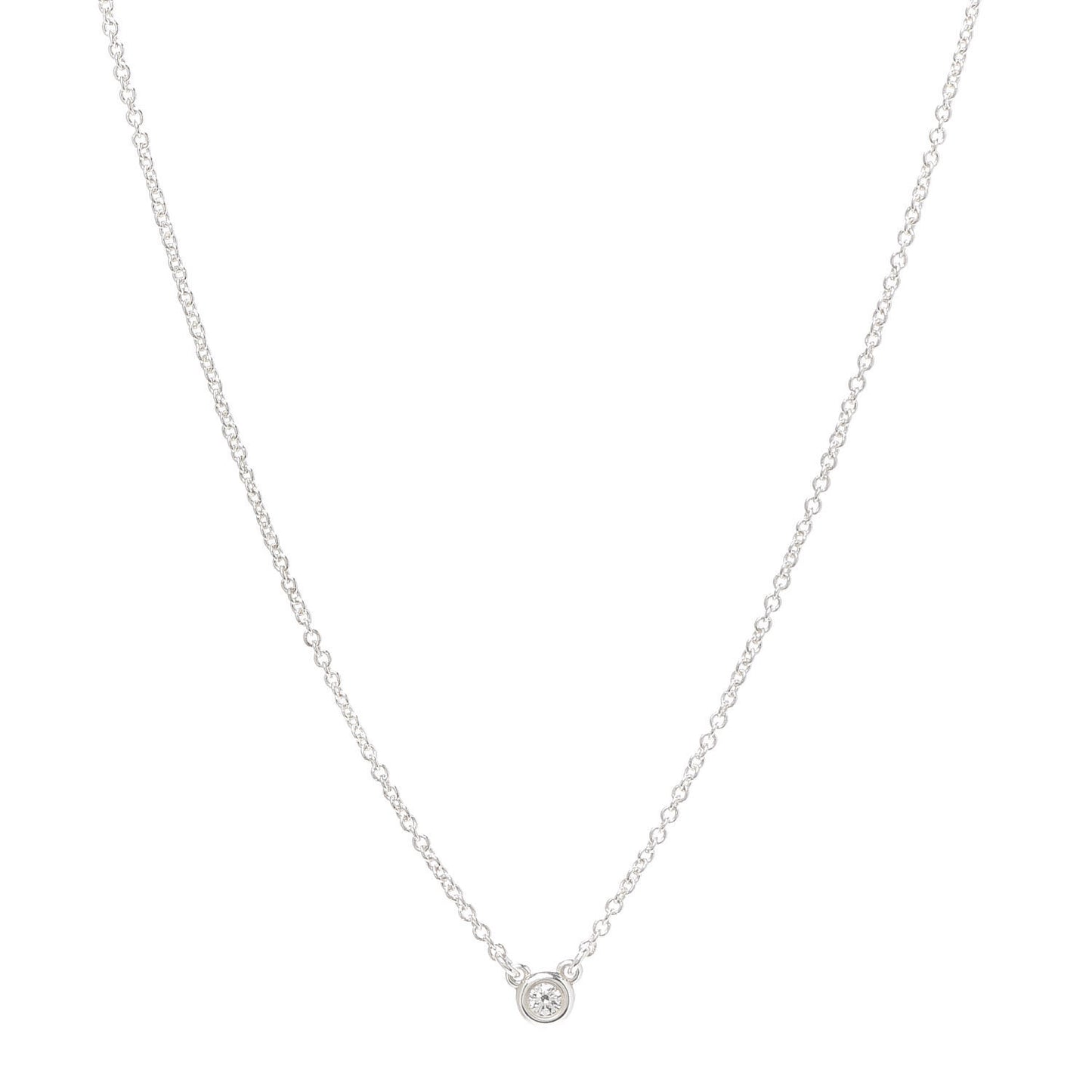 Sterling Silver Diamond .03ct Elsa Peretti Diamonds by the Yard Pendant Necklace