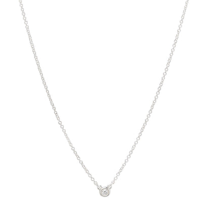 Tiffany Sterling Silver Diamond .03ct Elsa Peretti Diamonds by the Yard Pendant Necklace 1 of 5