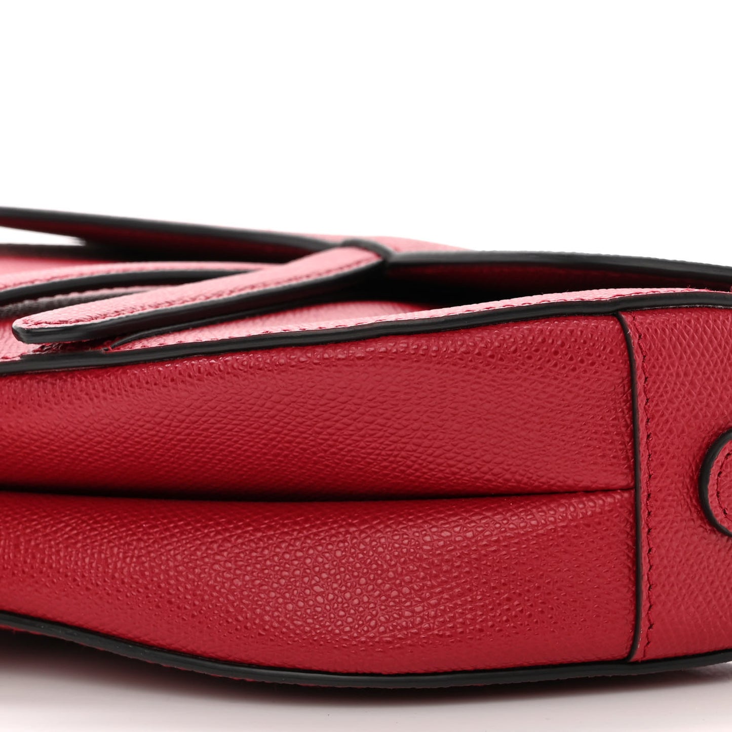 Grained Calfskin Saddle Bag Red