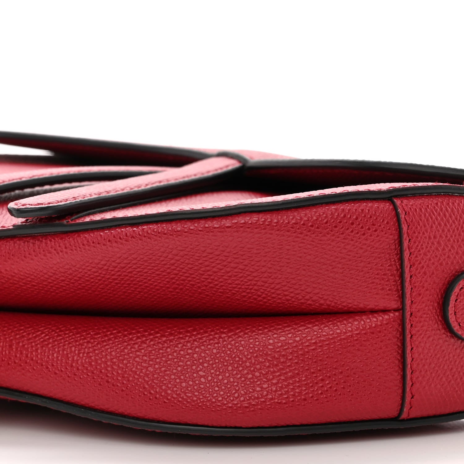 Christian Dior Grained Calfskin Saddle Bag Red 10 of 11