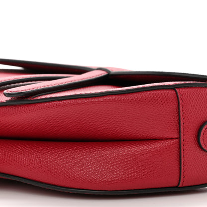 Christian Dior Grained Calfskin Saddle Bag Red 10 of 11