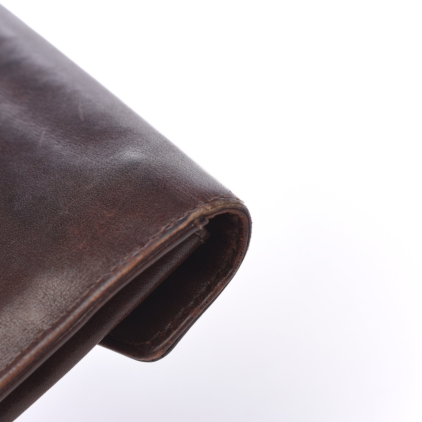 Calfskin Envelope Wallet Brown