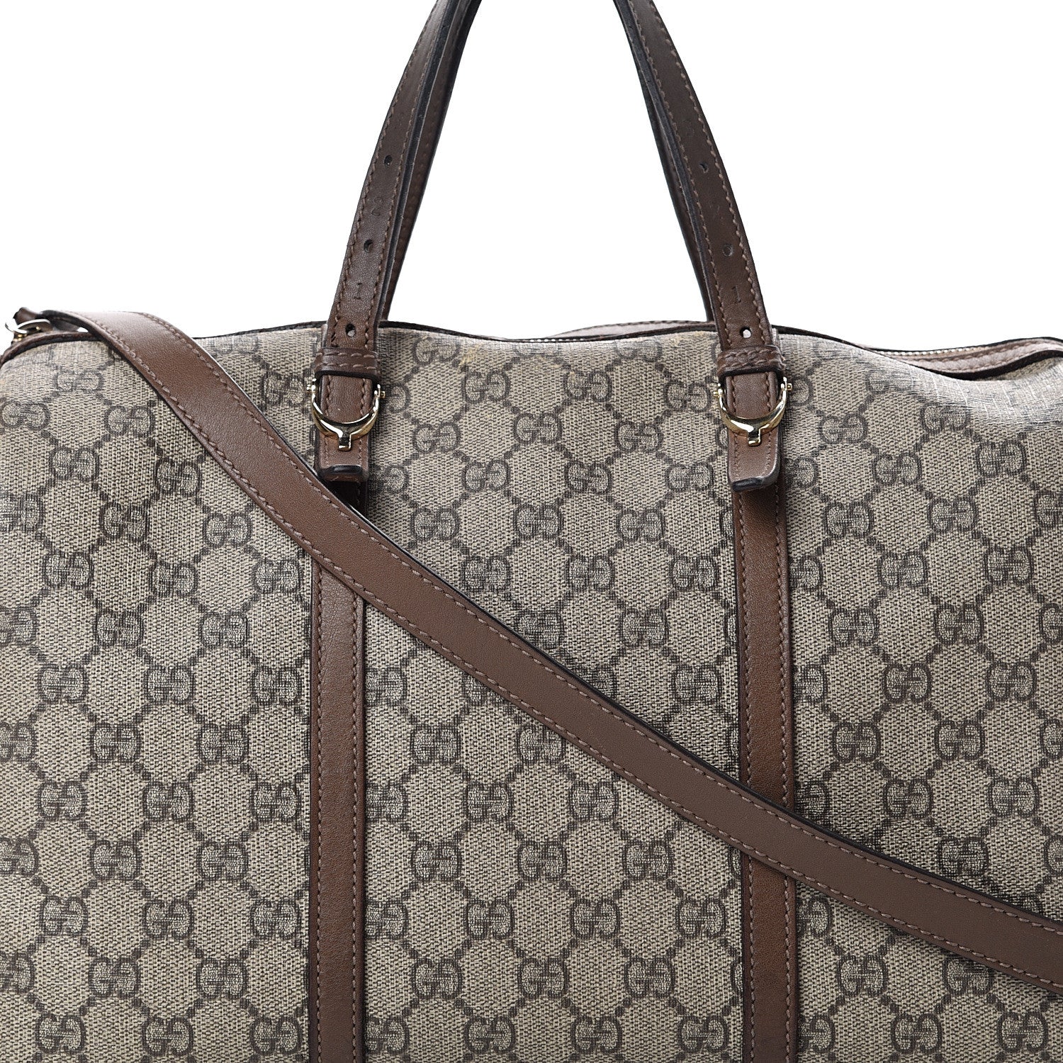 Gucci GG Supreme Monogram Margaux Calfskin Medium Nice Boston Beige Ebony Acero 13 of 25