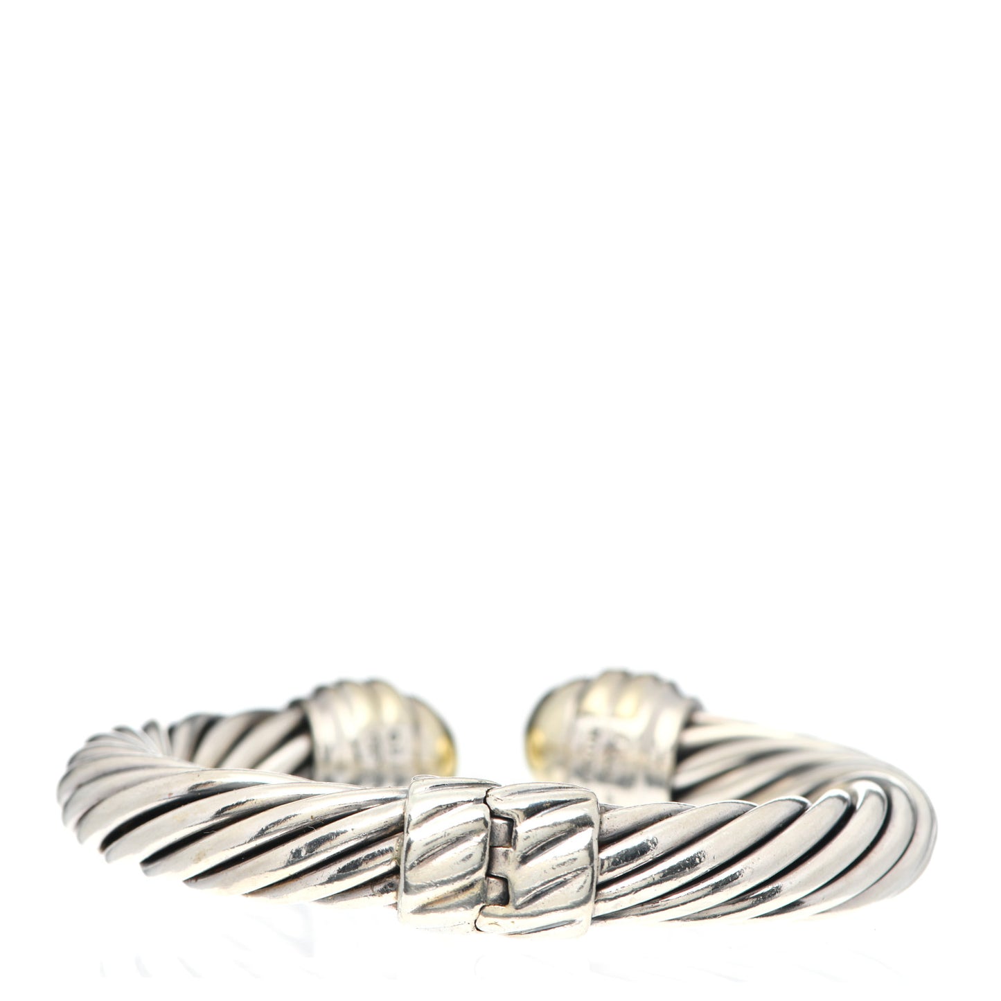Sterling Silver 14K Yellow Gold 10mm Cable Classics Bracelet