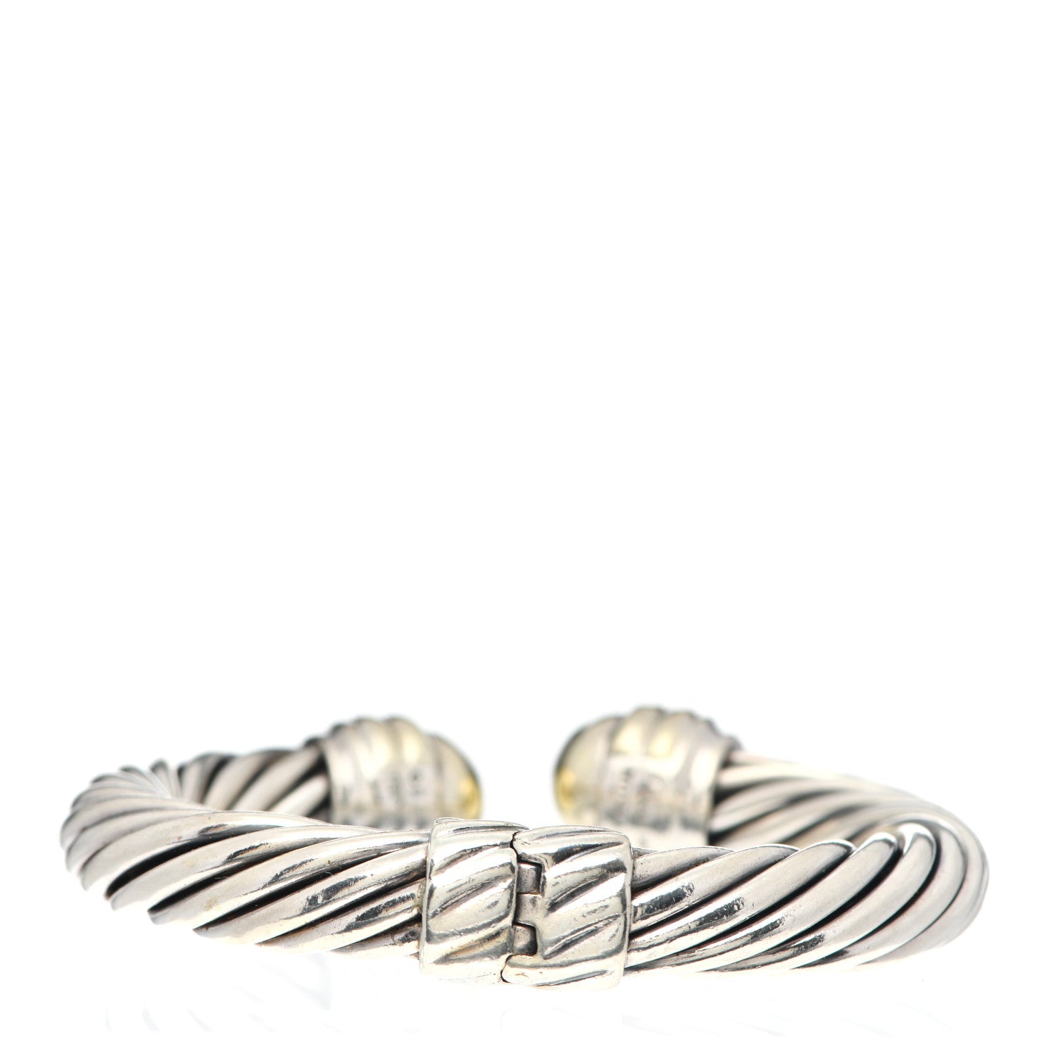 David Yurman Sterling Silver 14K Yellow Gold 10mm Cable Classics Bracelet 3 of 6