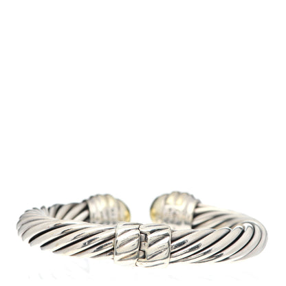 David Yurman Sterling Silver 14K Yellow Gold 10mm Cable Classics Bracelet 3 of 6