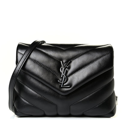Saint Laurent Calfskin Y Quilted Monogram Toy Loulou Crossbody Bag Black 1 of 7