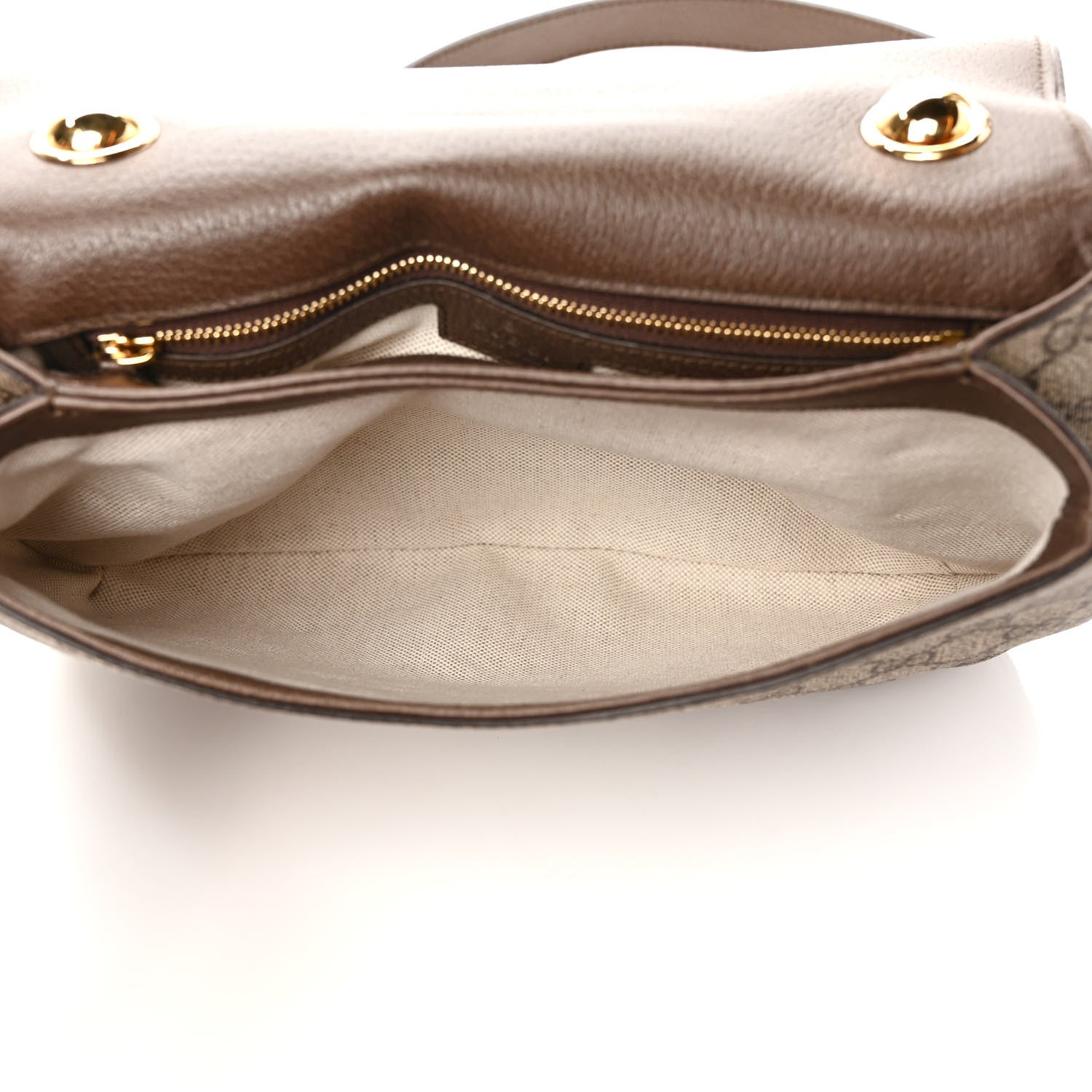 Gucci GG Supreme Monogram Textured Dollar Calfskin Web Medium Blondie Top Handle Shoulder Flap Bag Beige Ebony New Acero 6 of 9