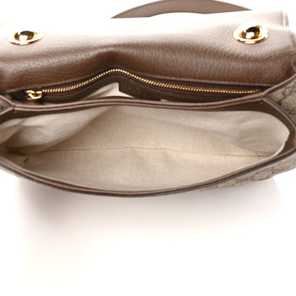 Gucci GG Supreme Monogram Textured Dollar Calfskin Web Medium Blondie Top Handle Shoulder Flap Bag Beige Ebony New Acero 6 of 9