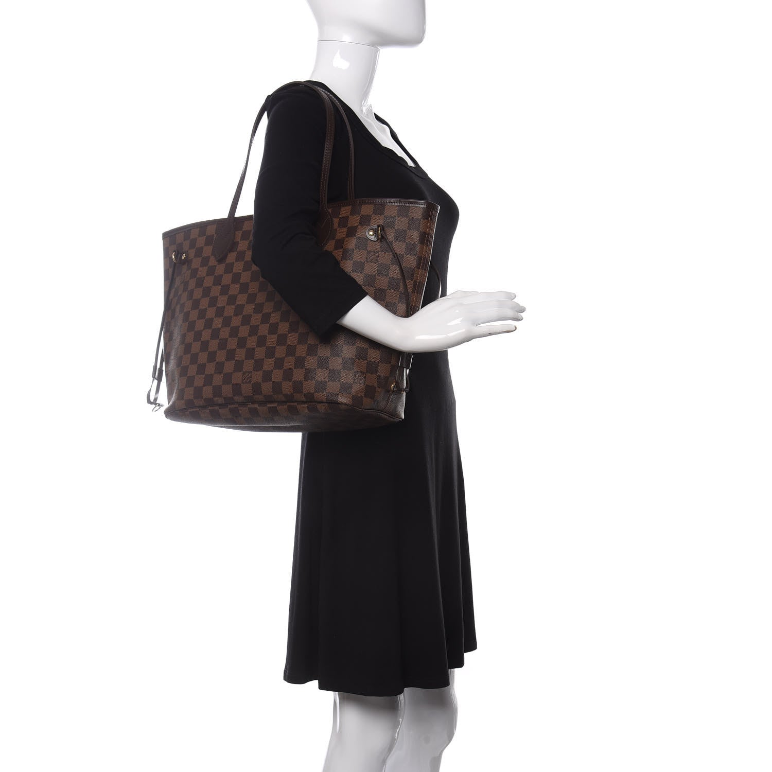 Louis Vuitton Damier Ebene Neo Neverfull MM Rose Ballerine 2 of 11