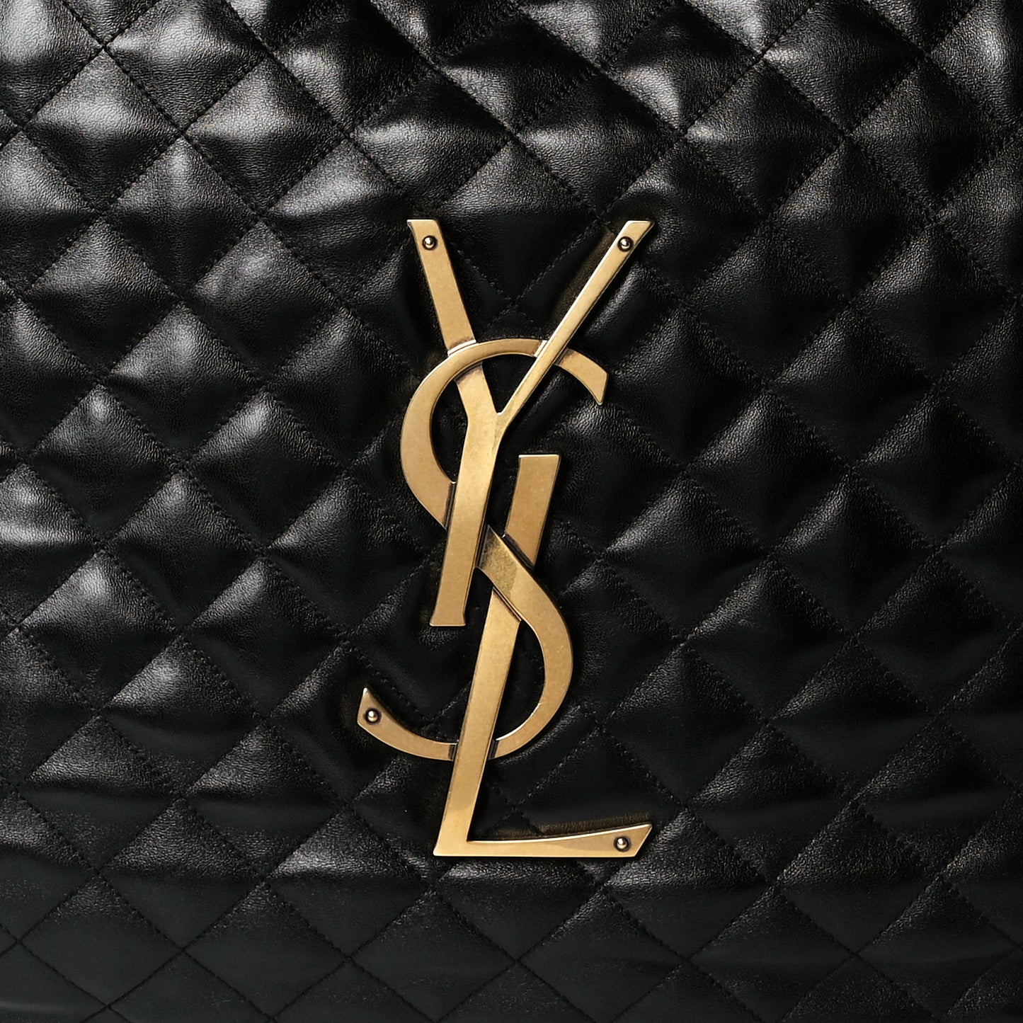 Lambskin Quilted Maxi Icare Shopping Tote Black