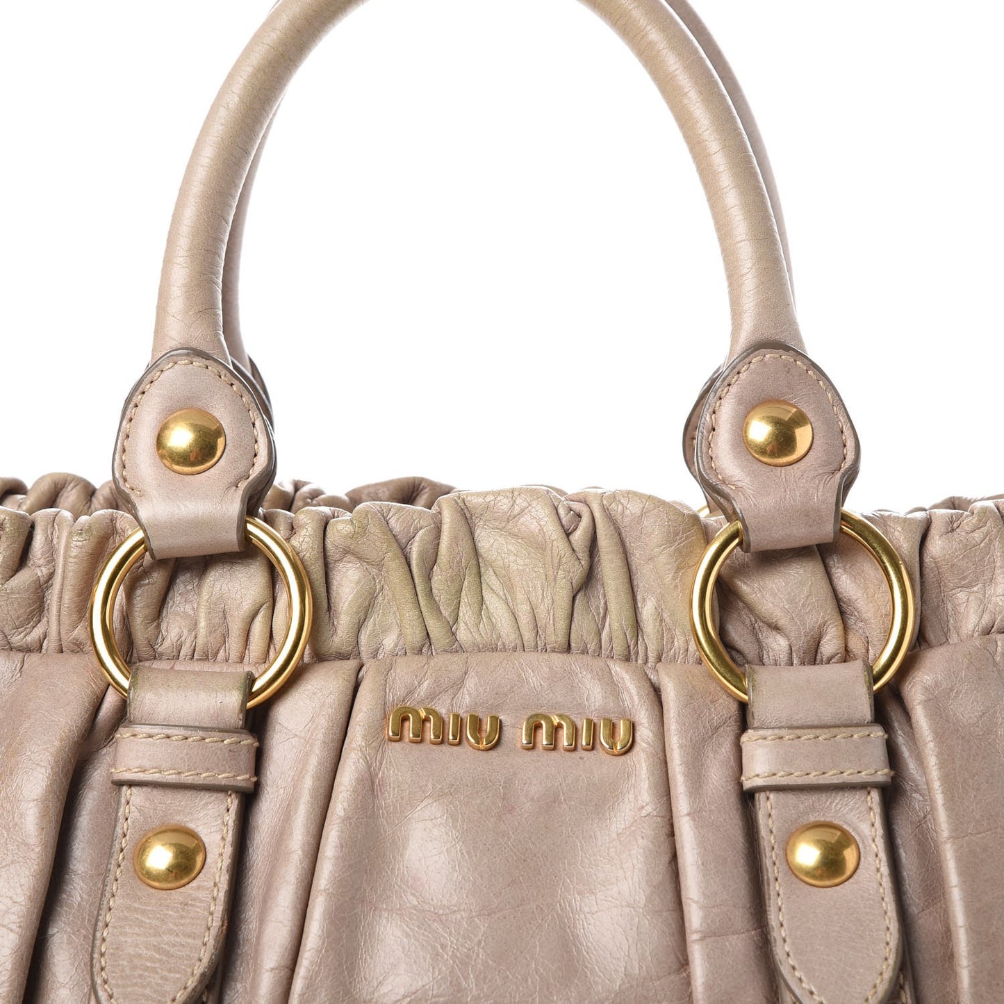 Vitello Lux Gathered Tote Pomice