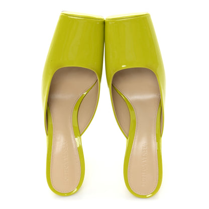 Bottega Veneta Supergloss Patent Tower 90mm Mule Pumps 38 Kiwi 2 of 10