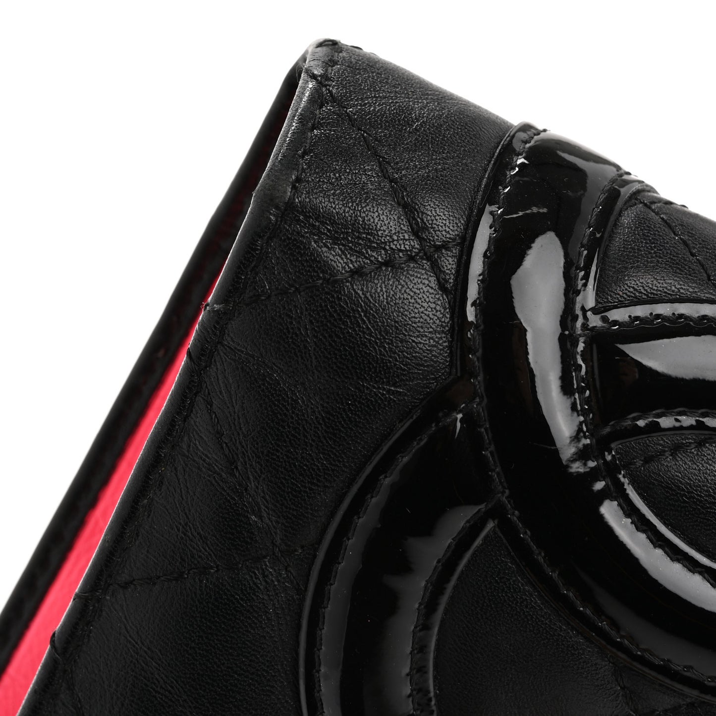 Calfskin Quilted Cambon Yen Wallet Black
