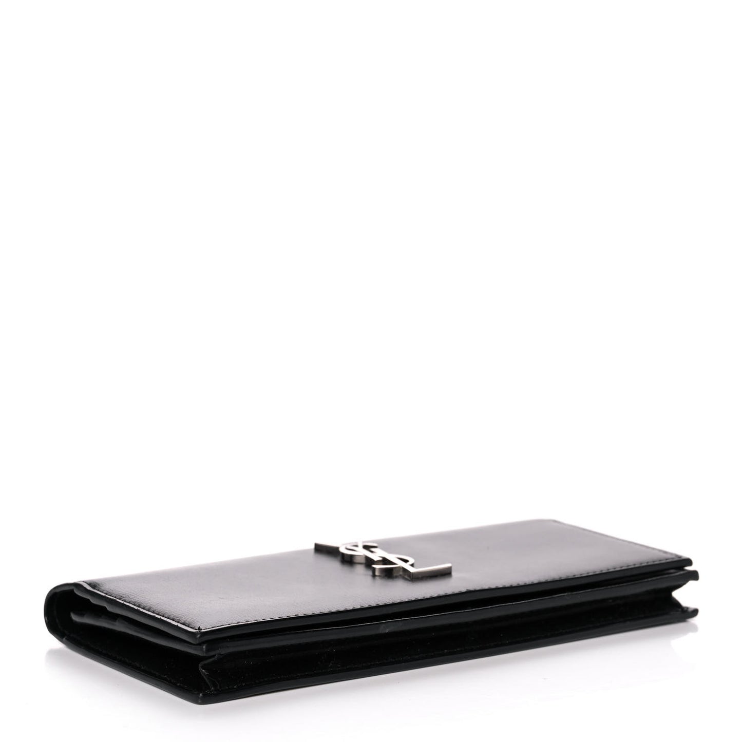 Calfskin Monogram Flap Wallet Black