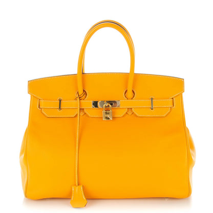 Hermes Epsom Candy Birkin 35 Jaune D'Or Feu 1 of 26