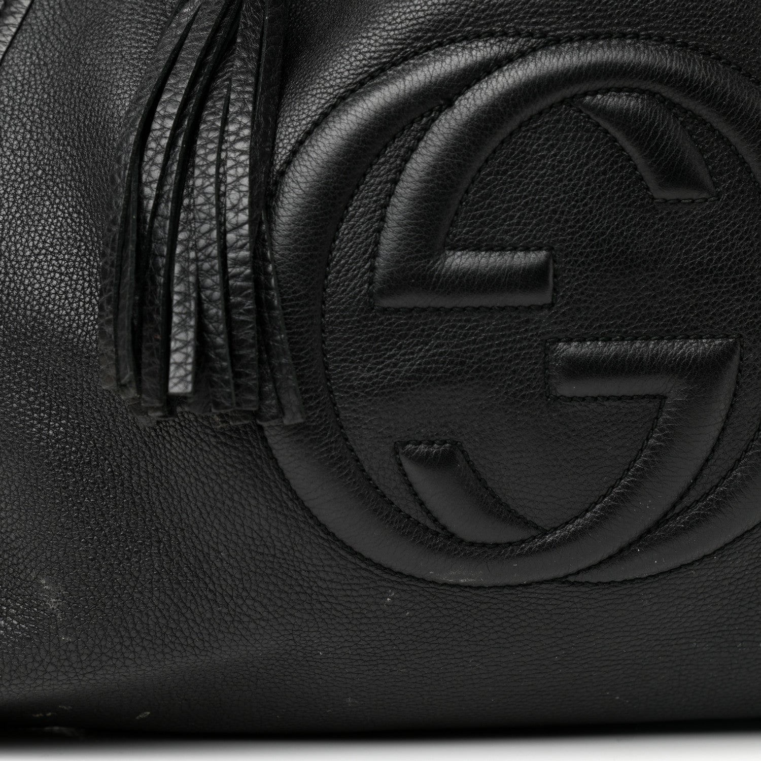 Gucci Pebbled Calfskin Large Soho Shoulder Bag Black 12 of 19