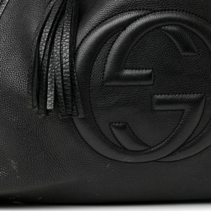 Gucci Pebbled Calfskin Large Soho Shoulder Bag Black 12 of 19